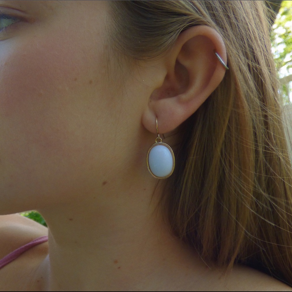 Gold and White Vintage Earrings